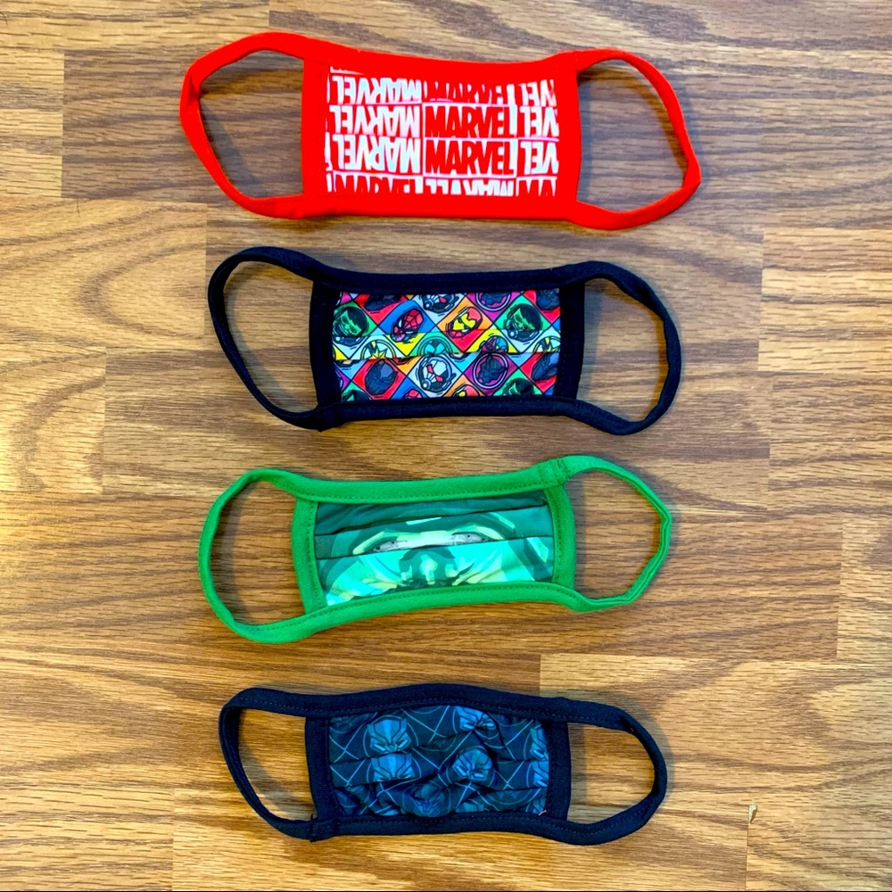 Disney Parks 4 pack kids toddler boy small cloth face masks Marvel Superhero